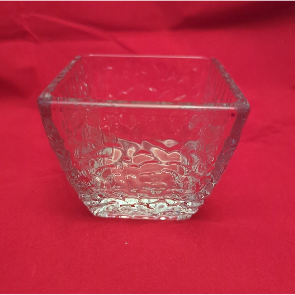 DiSaronno Square Textured Clear Glass Snack/Dip Bowl